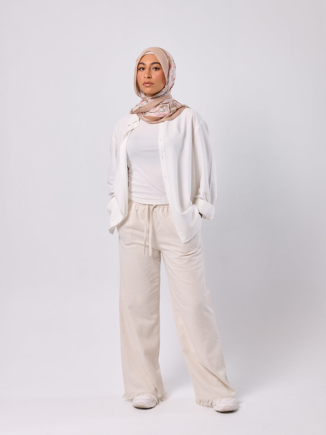 LINEN-DRAWSTRING TROUSERS