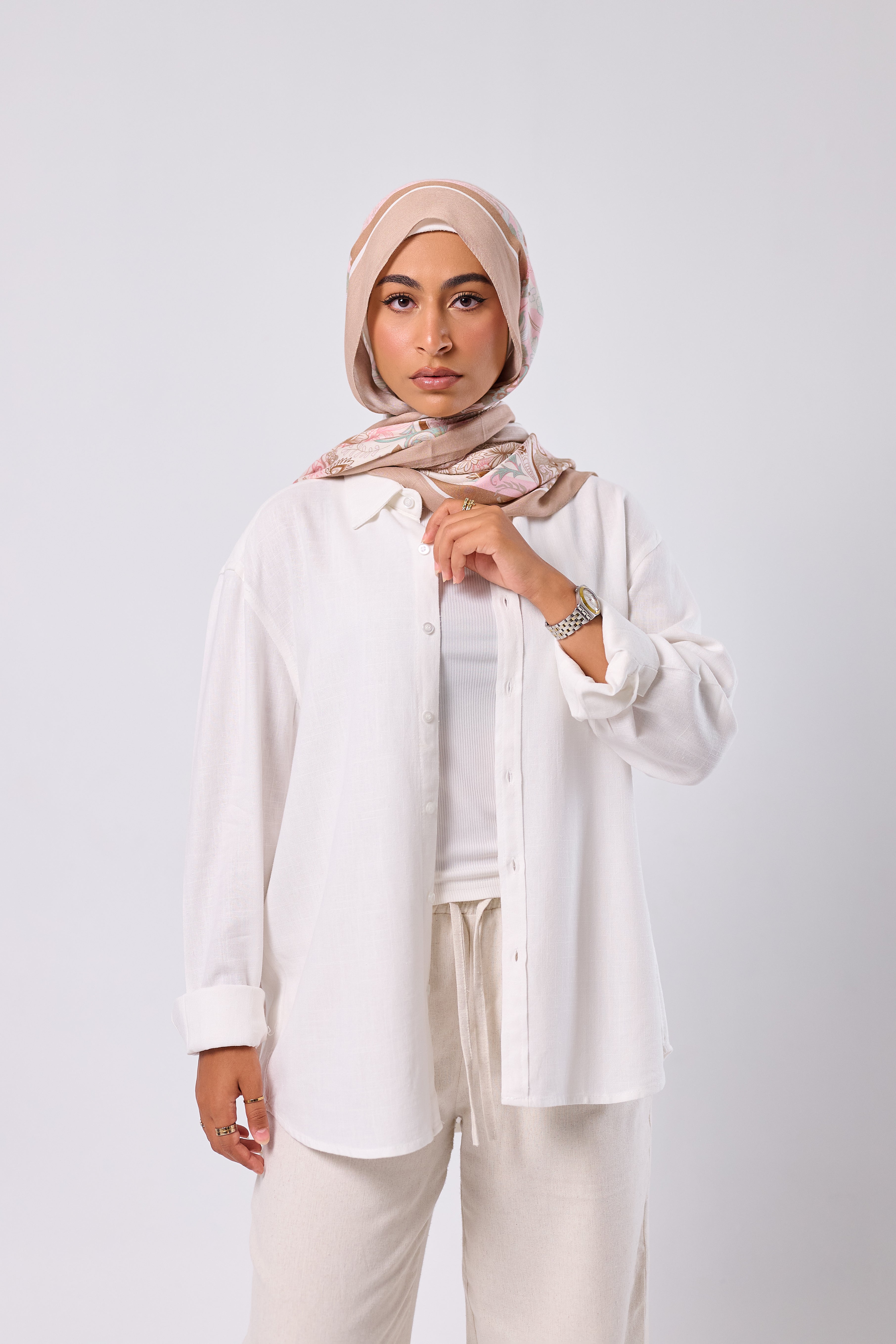 WHITE - LINEN SHIRT
