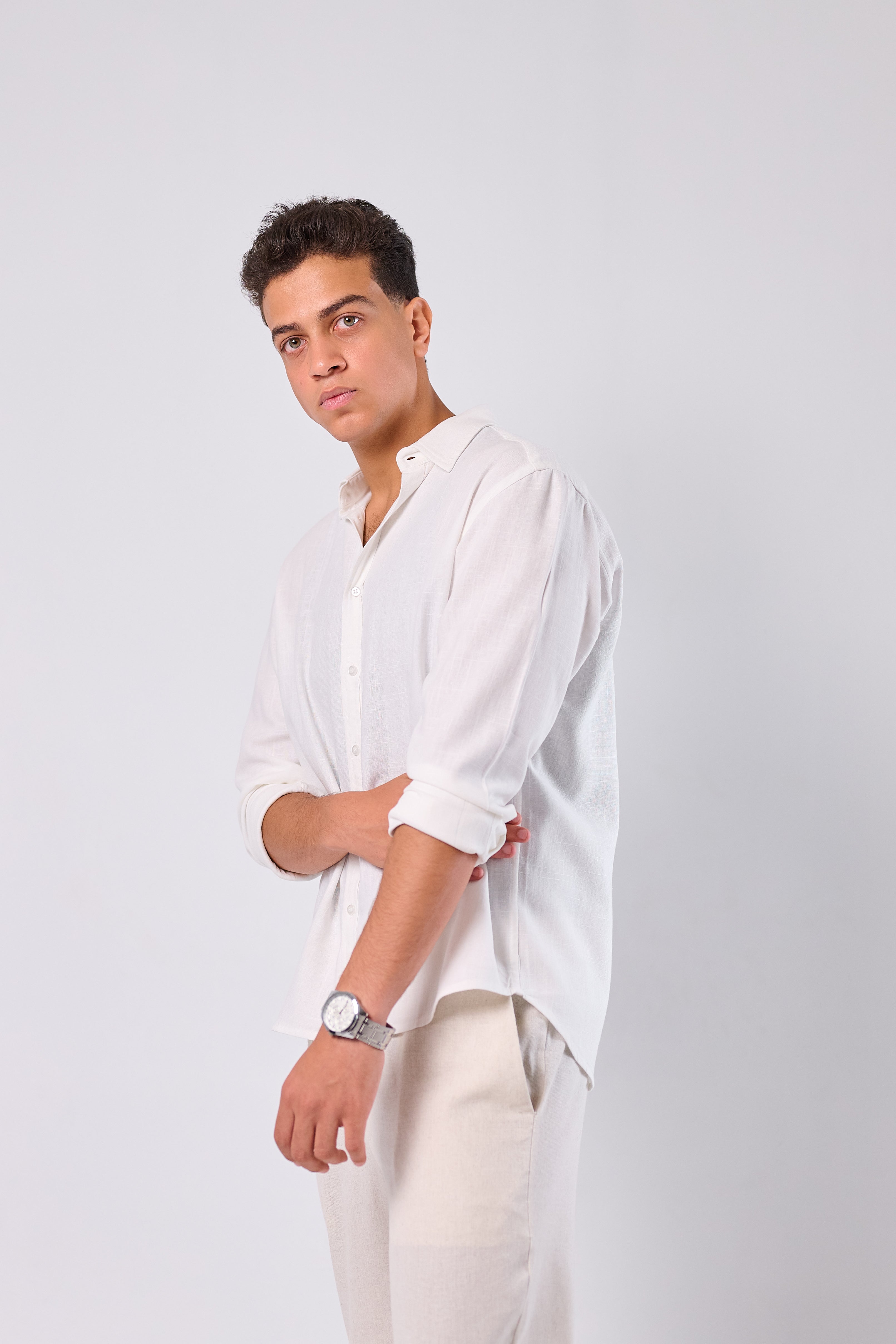 WHITE - LINEN SHIRT