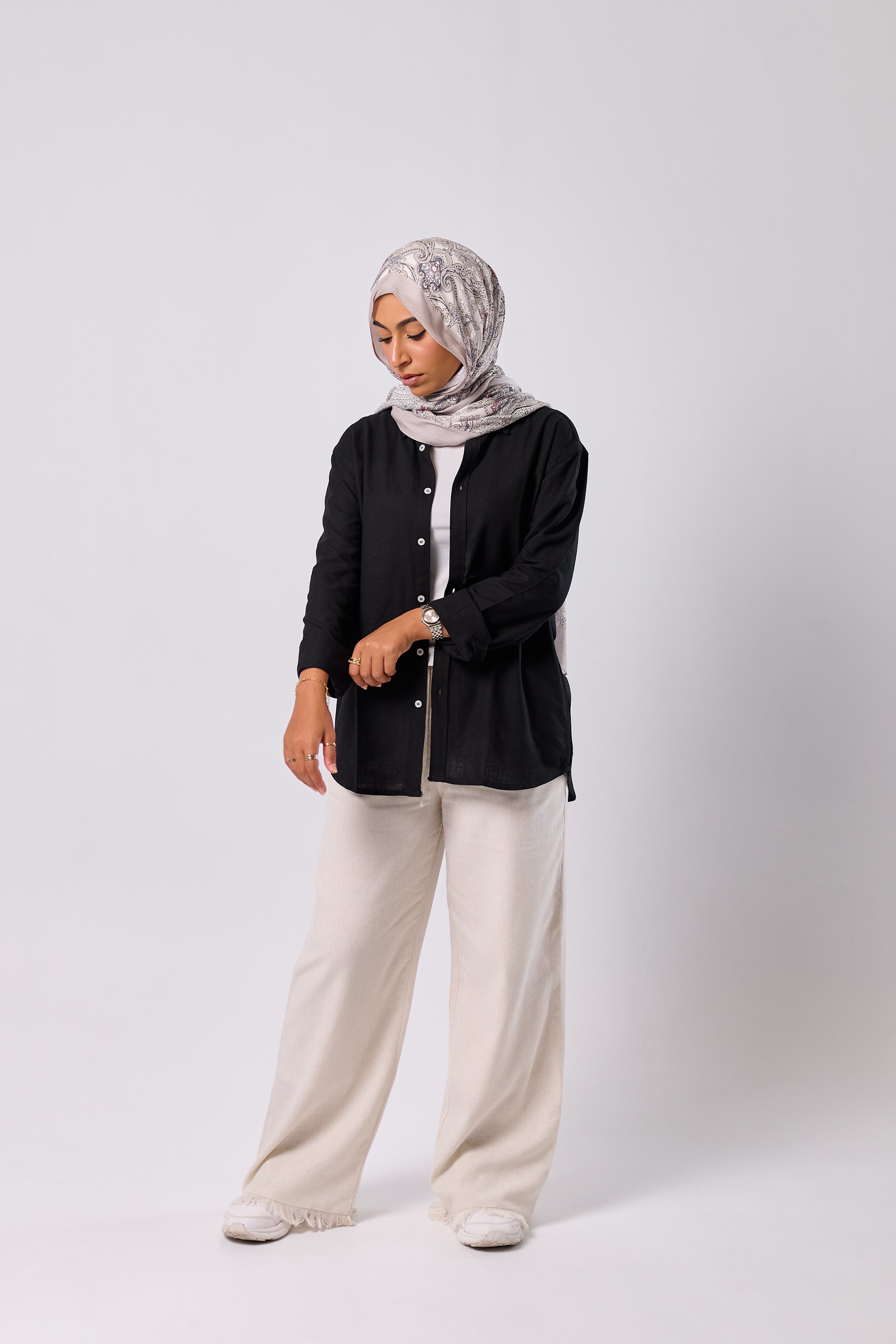BLACK - LINEN SHIRT
