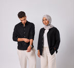 BLACK- LINEN SHIRT