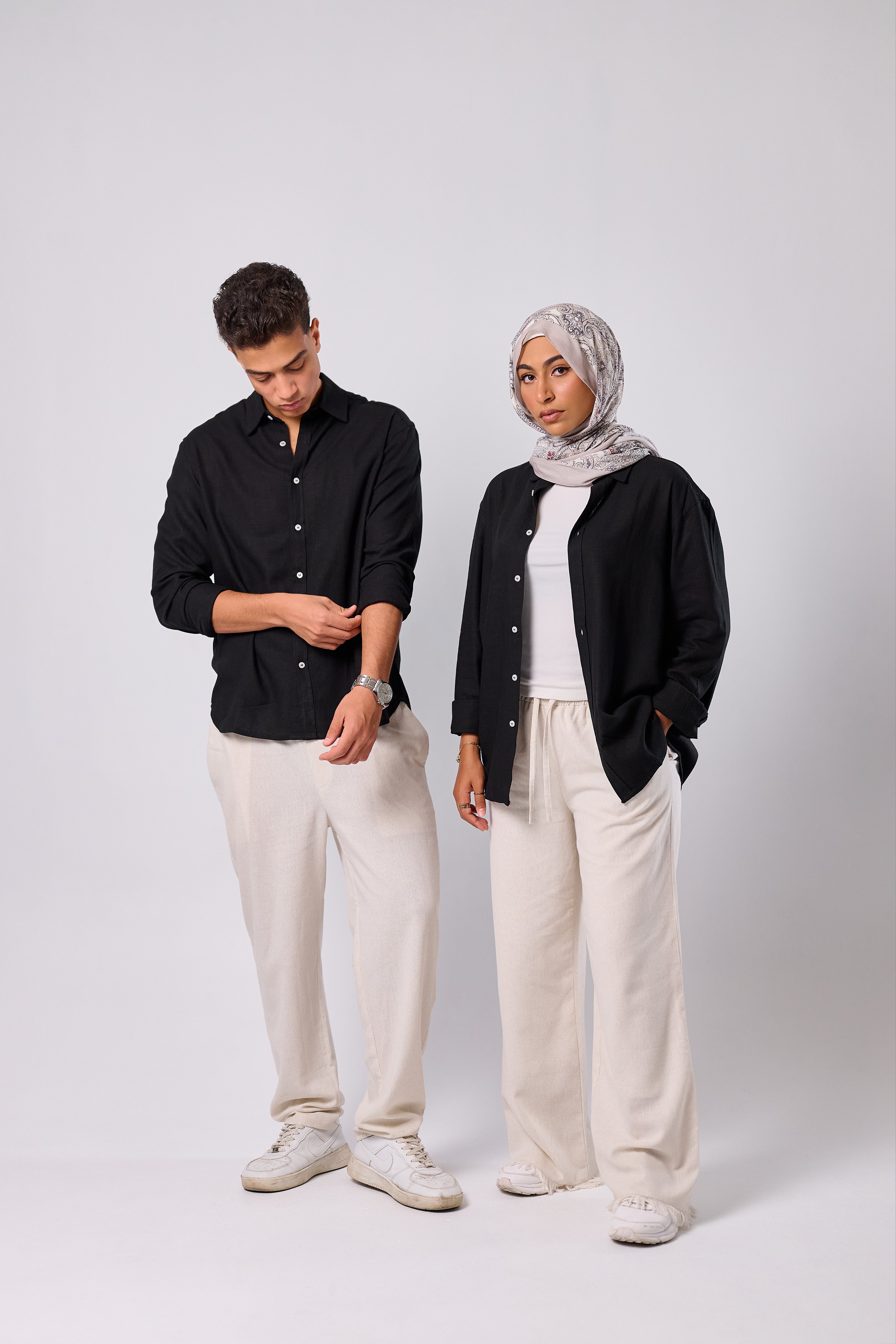 BLACK - LINEN SHIRT