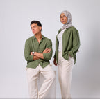 OLIVE GREEN- LINEN SHIRT