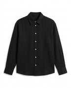 BLACK- LINEN SHIRT